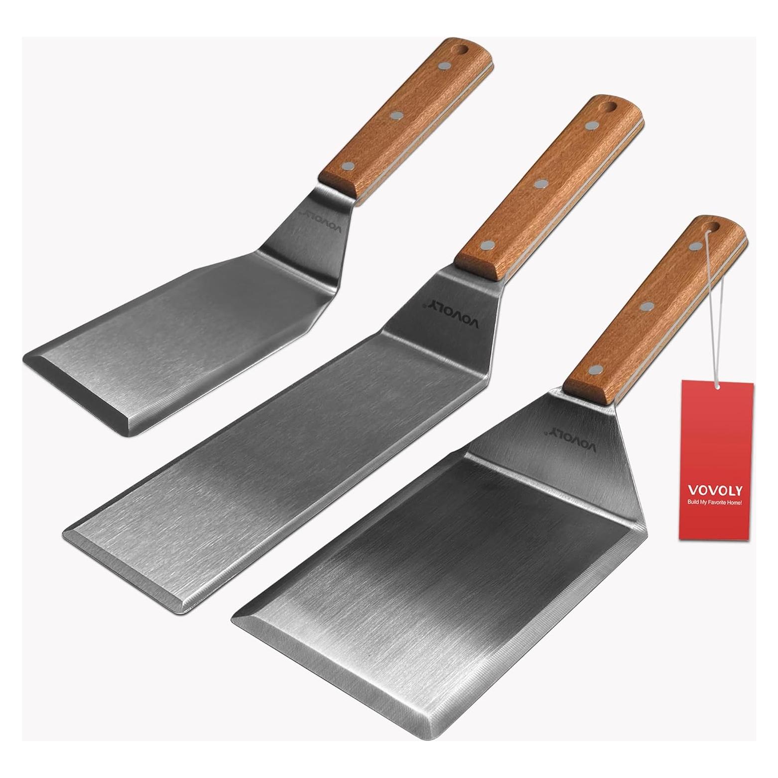 Juego de Espátulas de Acero Inoxidable Vovoly - 3 Tamaños