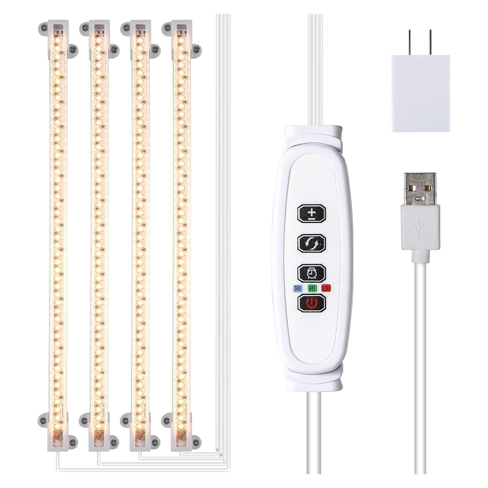 Lámpara de Crecimiento LED RWNTAO 3000K 4 Tiras Regulables