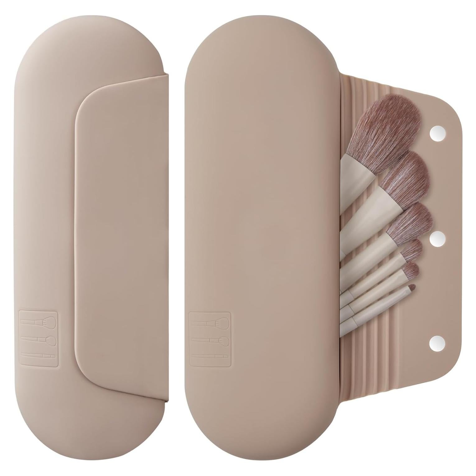 Soporte de Brochas de Maquillaje AGIKET Silicona Viaje 22.5cm