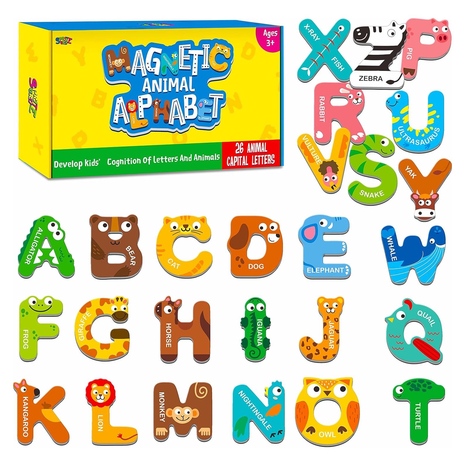 Letras Magnéticas Grandes SpriteGru con Animales Coloridos