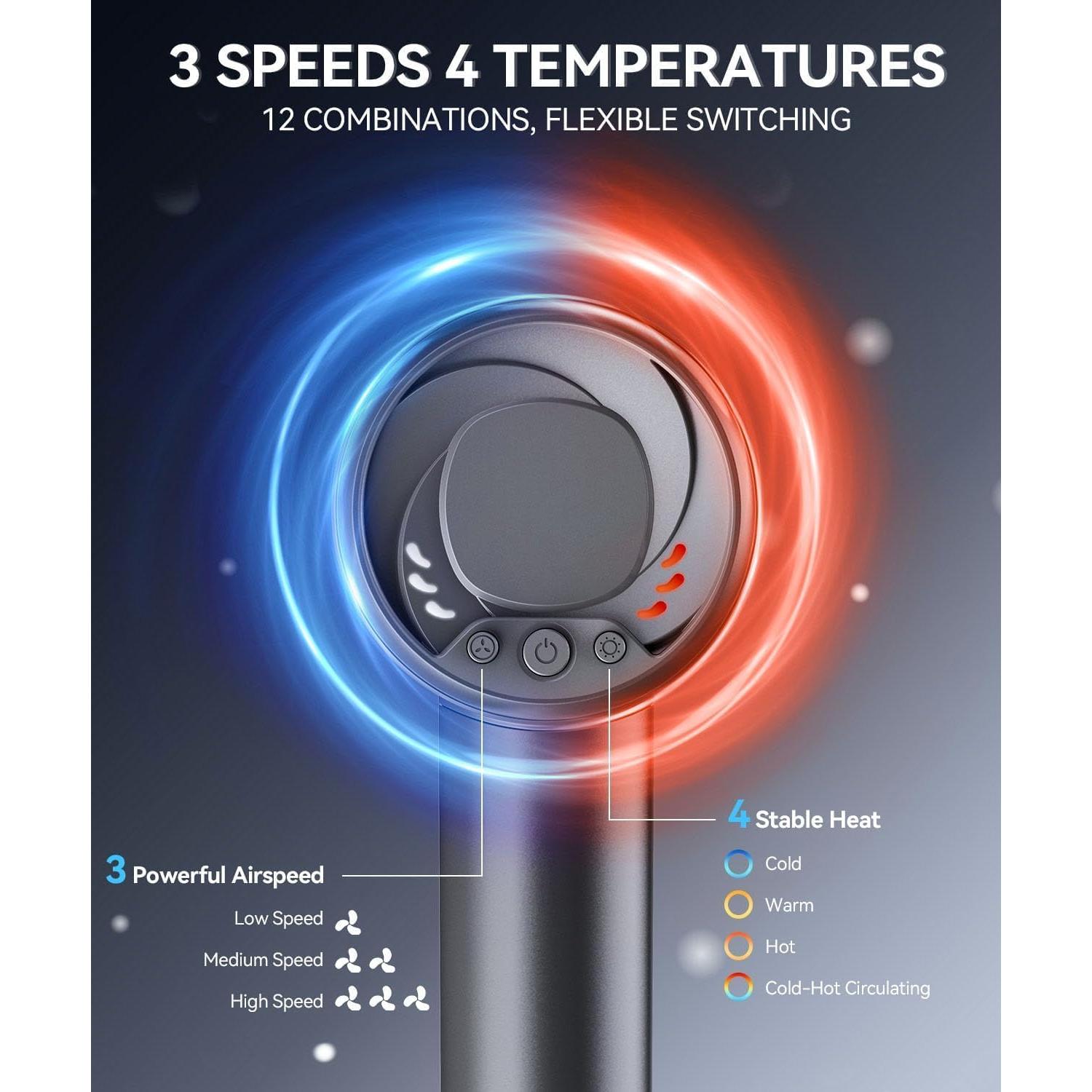 Secador de Pelo Iónico Meditoross 1500W Negro - Secado Rápido