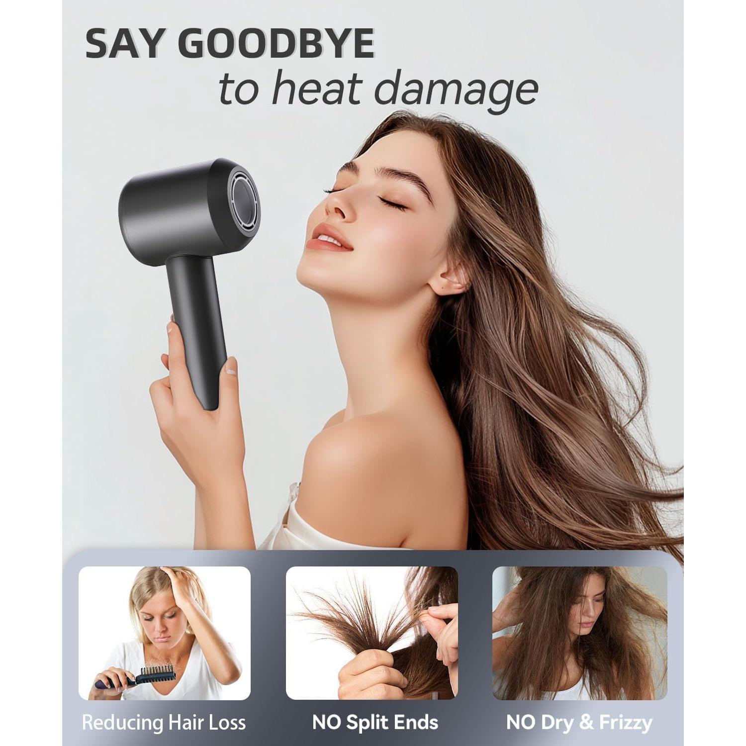 Secador de Pelo Iónico Meditoross 1500W Negro - Secado Rápido