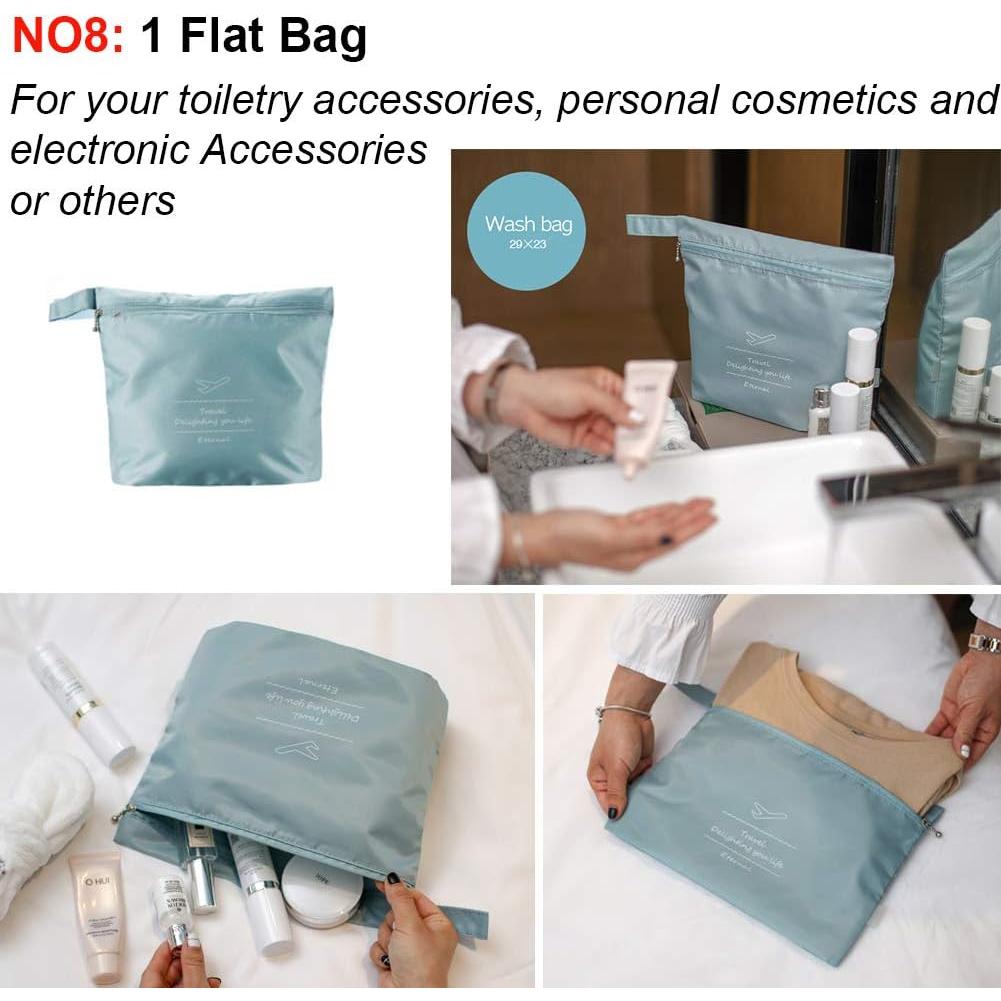 Juego de Organizadores de Empaque para Viaje 8 Piezas Gris