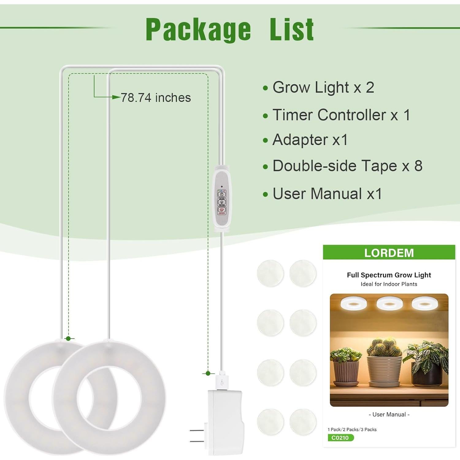 Luz de Crecimiento LORDEM 96 LEDs Espectro Completo 5V
