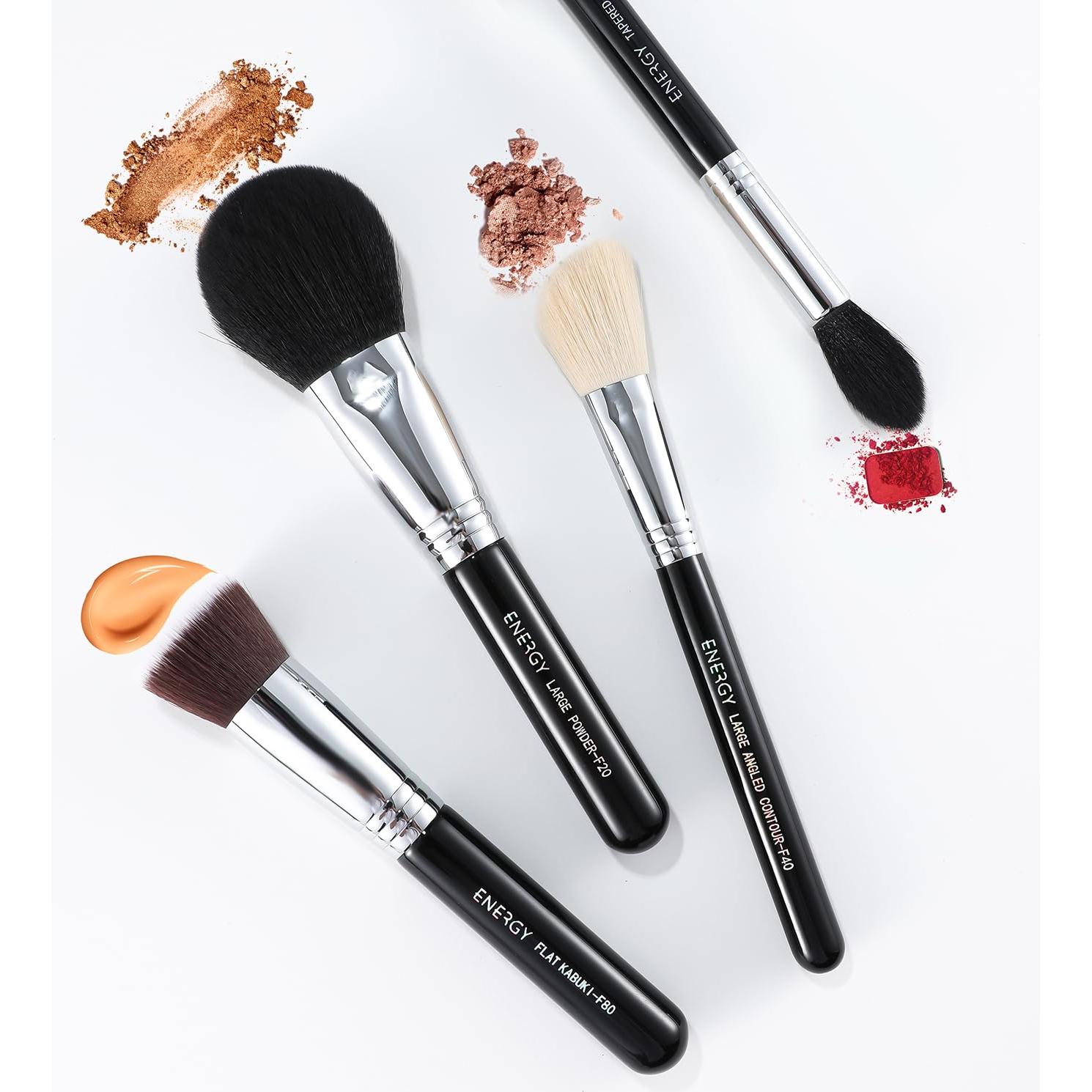 Conjunto de Brochas de Maquillaje ENERGY 4PCS Veganas para Rostro