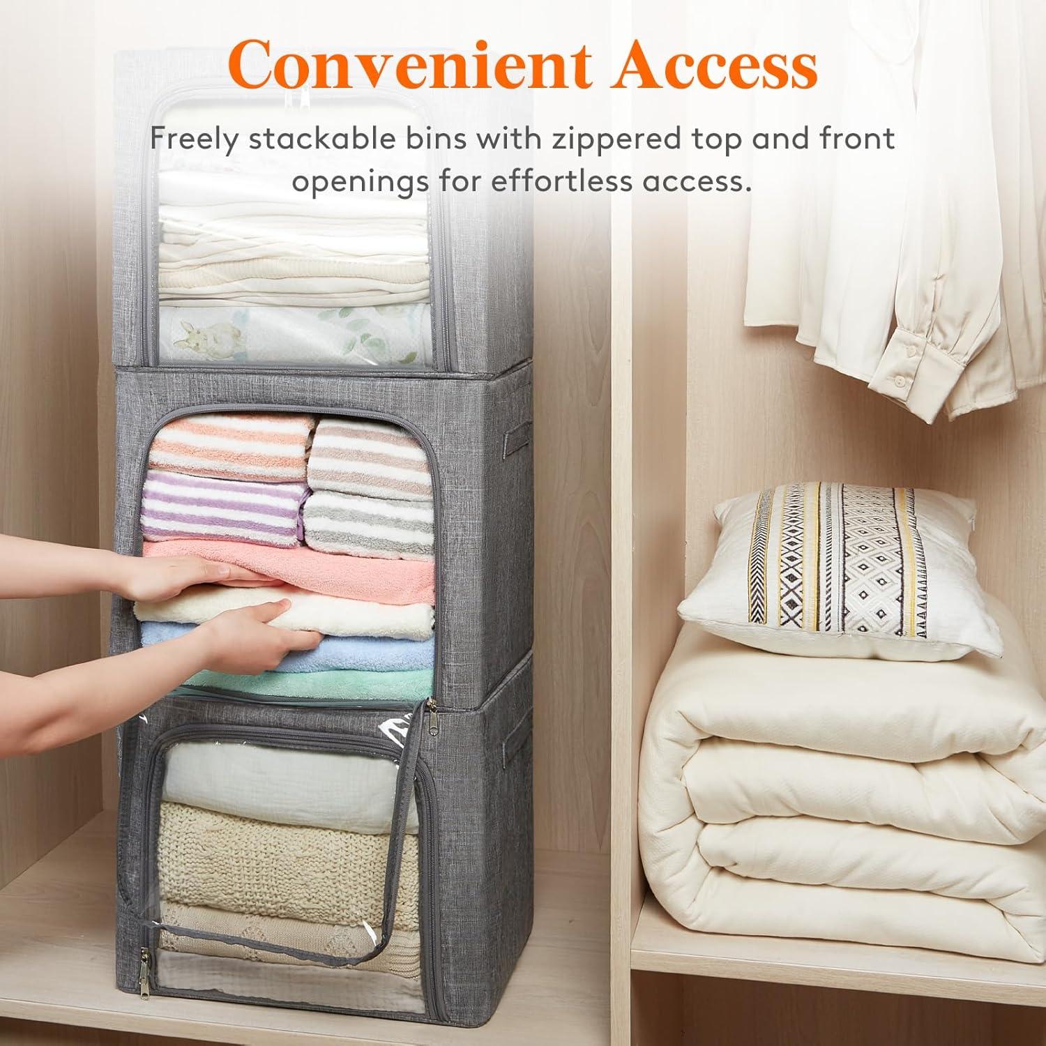 Bins de Almacenamiento de Ropa Lifewit 40L Plegables 3 Paquete