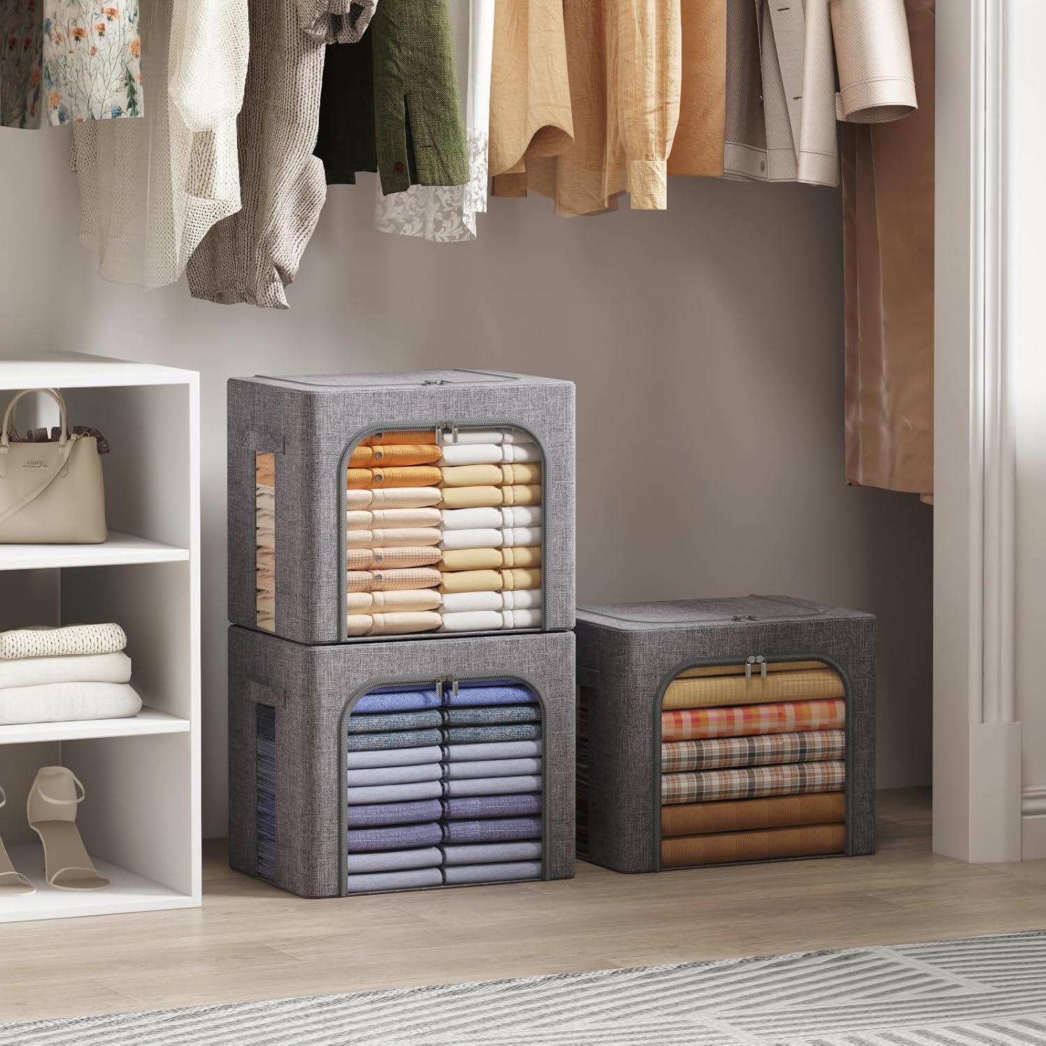 Bins de Almacenamiento de Ropa Lifewit 40L Plegables 3 Paquete