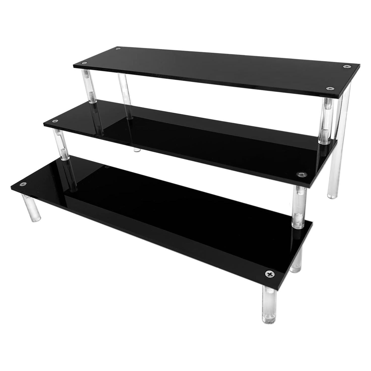 Soporte Acrílico Negro 3 Niveles AZEAM para Perfumes y Cupcakes