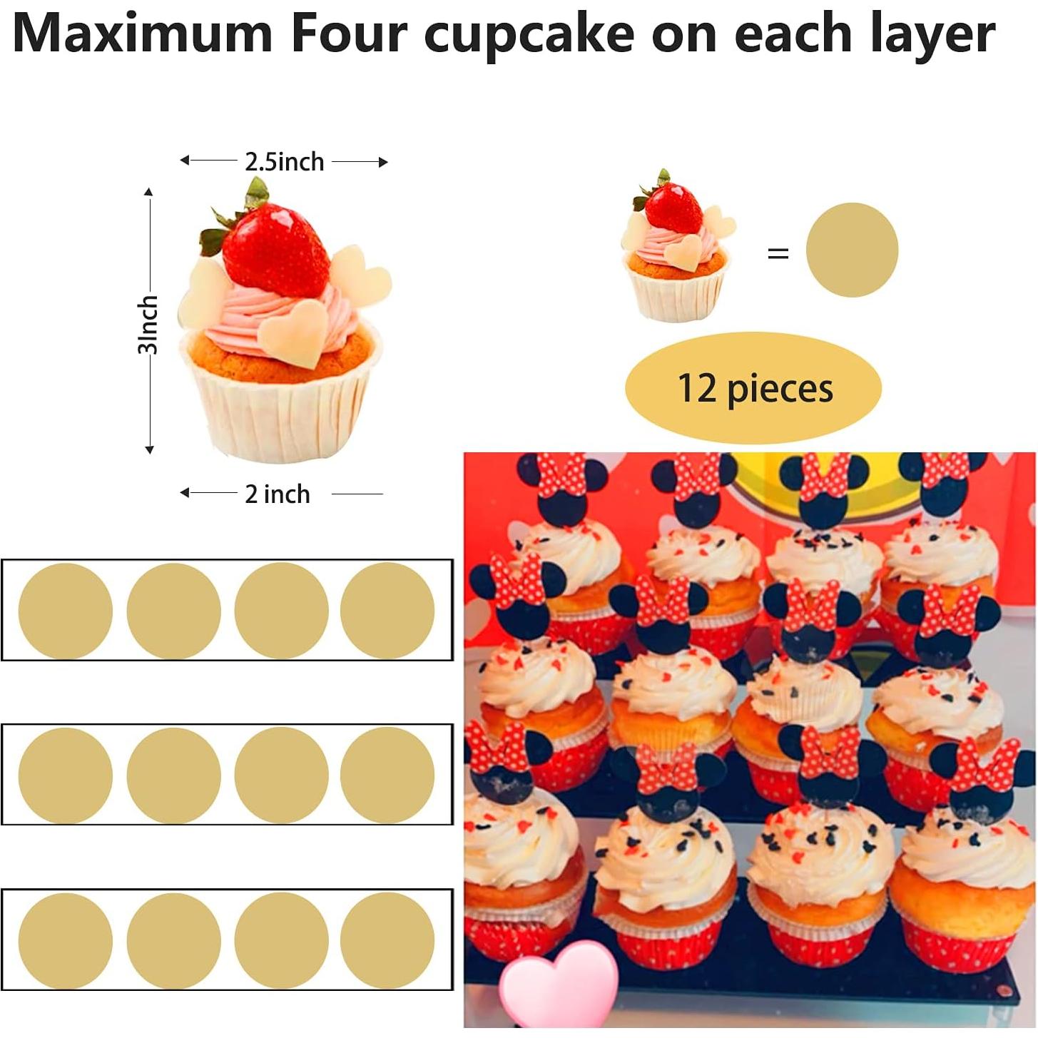 Soporte Acrílico Negro 3 Niveles AZEAM para Perfumes y Cupcakes