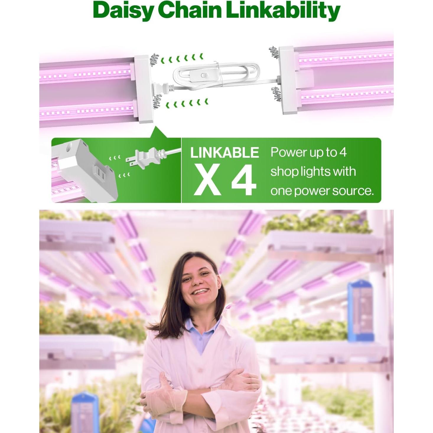 Luz de Crecimiento LED Sunco 1.22m 40W Espectro Completo