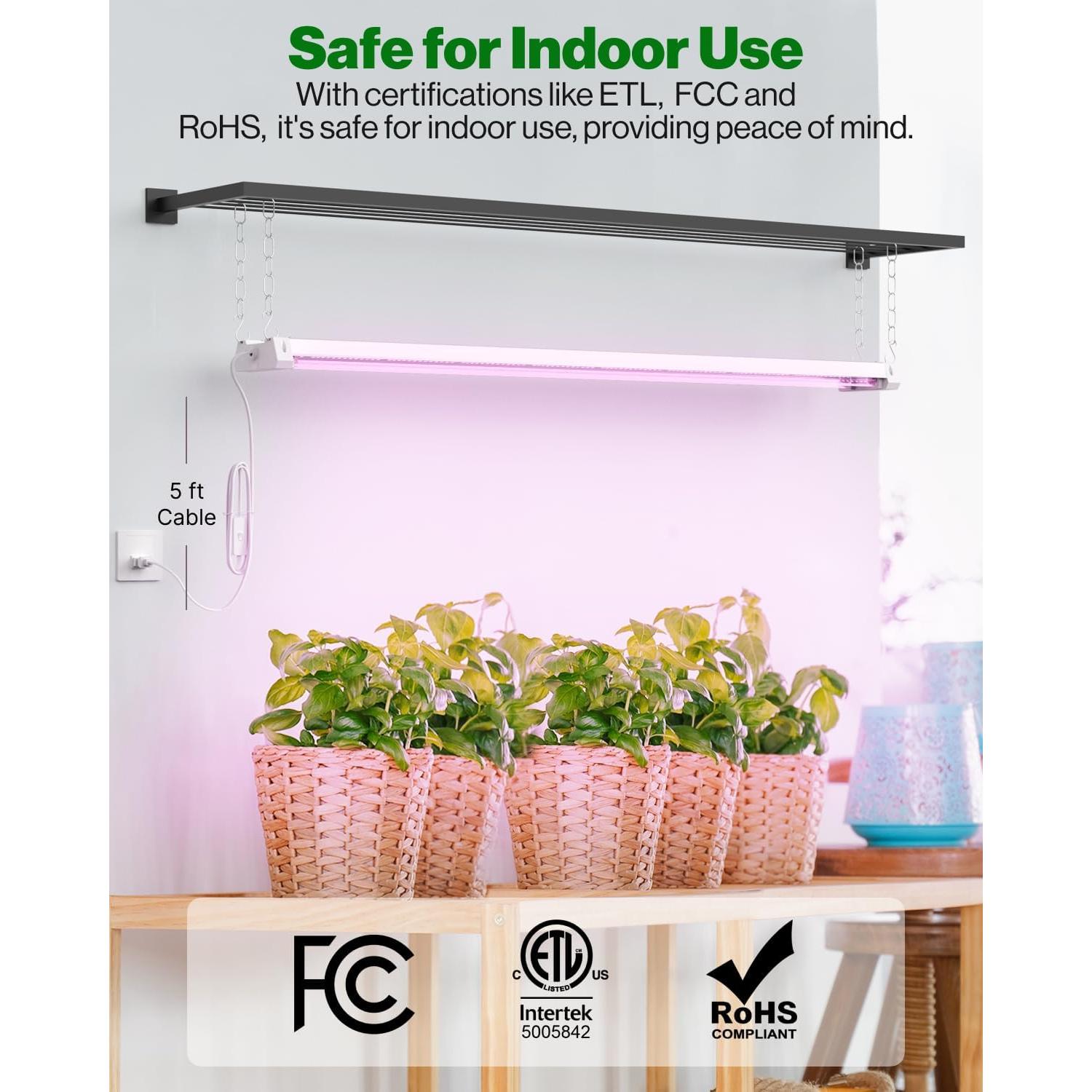 Luz de Crecimiento LED Sunco 1.22m 40W Espectro Completo