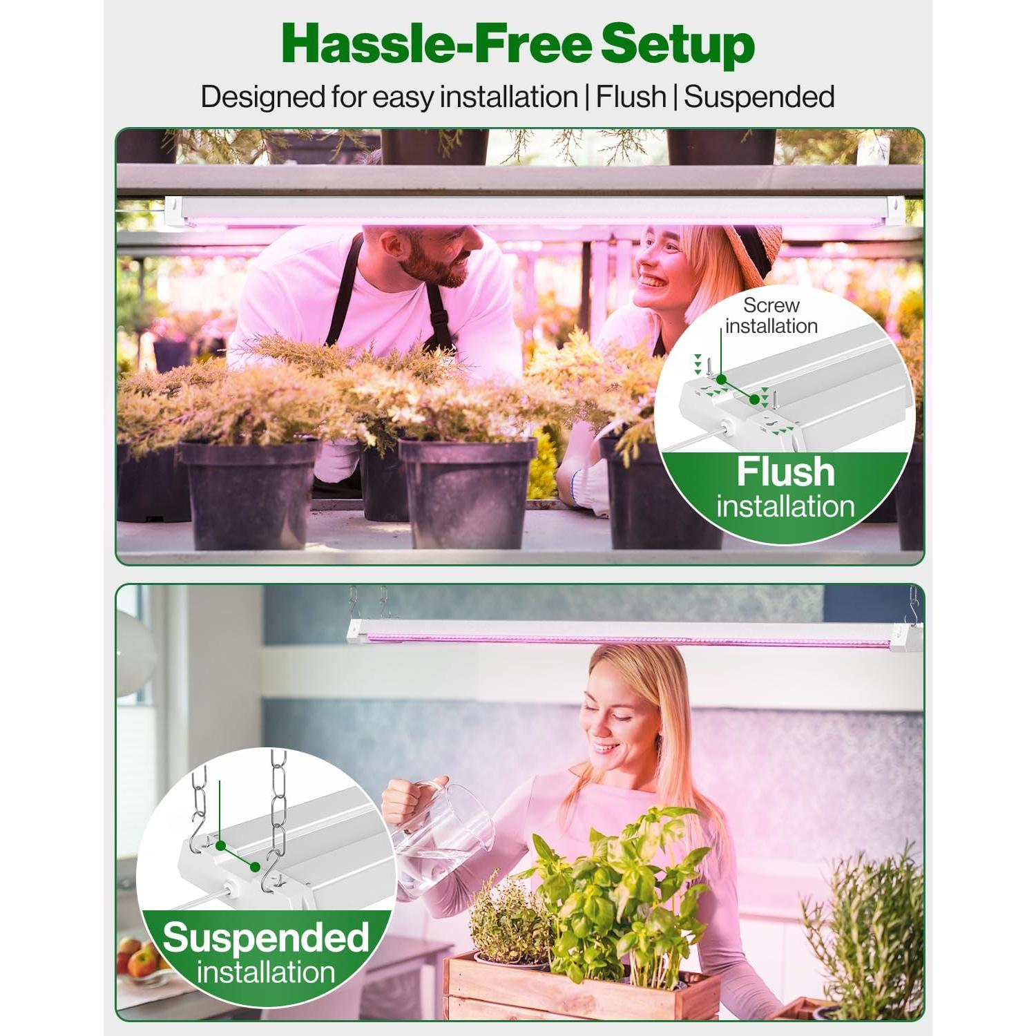 Luz de Crecimiento LED Sunco 1.22m 40W Espectro Completo