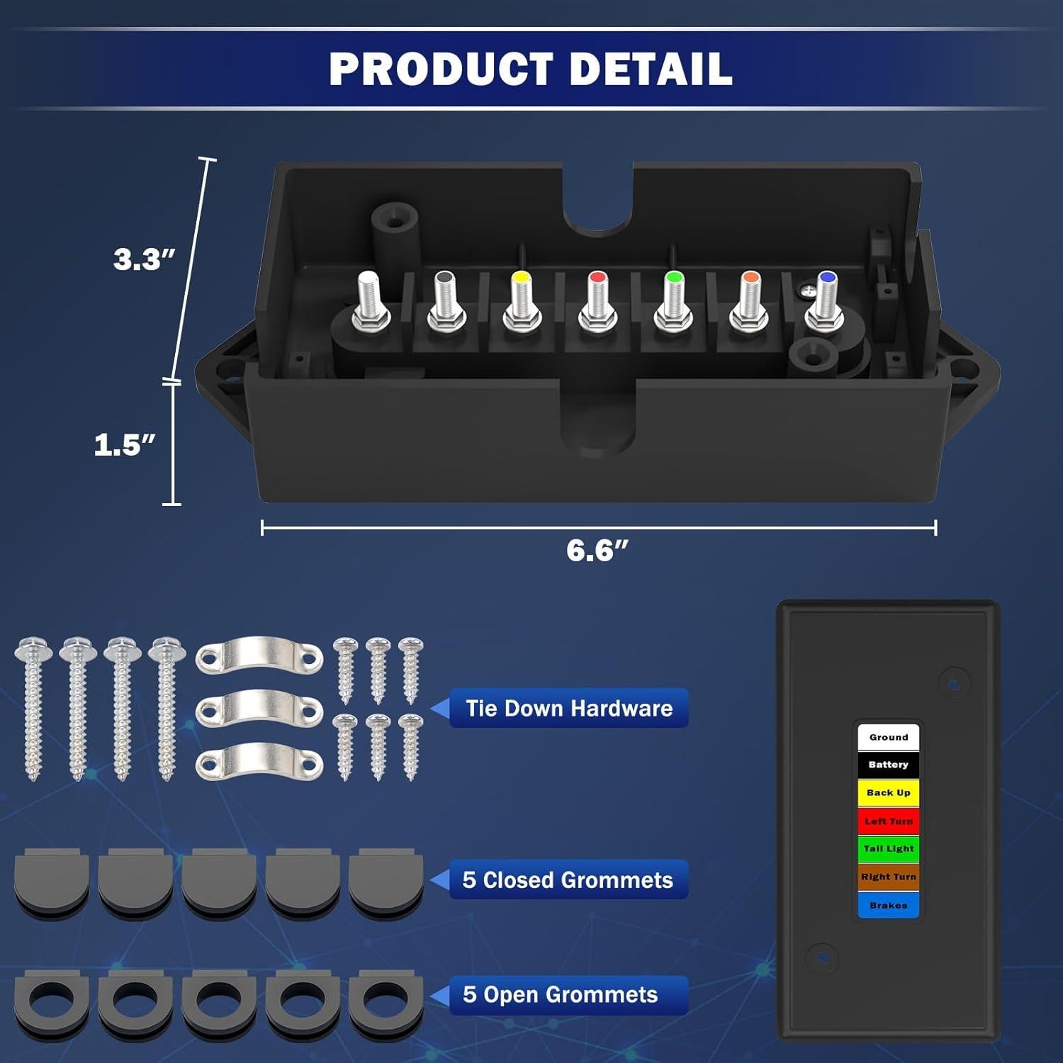 Caja de Conexión para Remolque CheeMuii 7 Pines a Prueba de Agua
