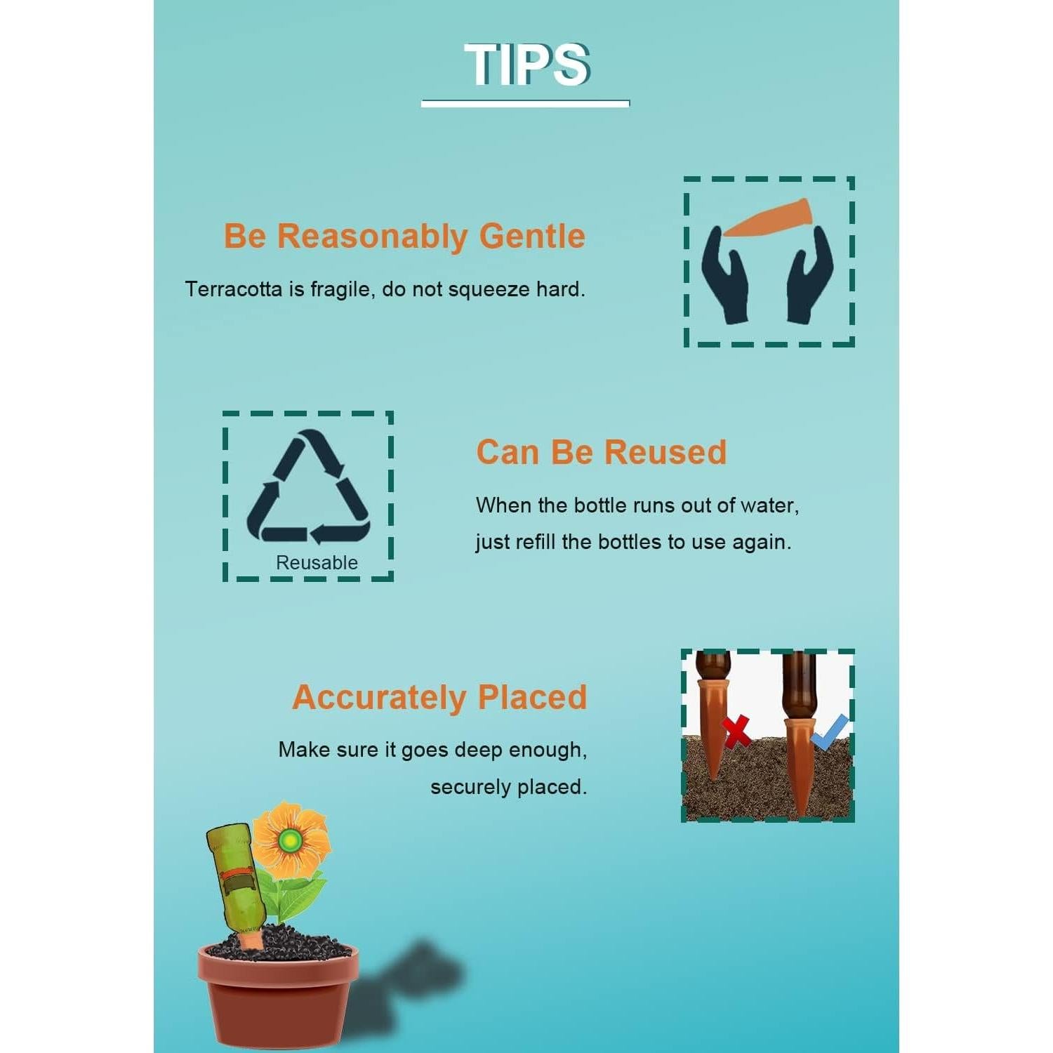 Picos de Riego Vensovo 10 Piezas Terracota Automáticos