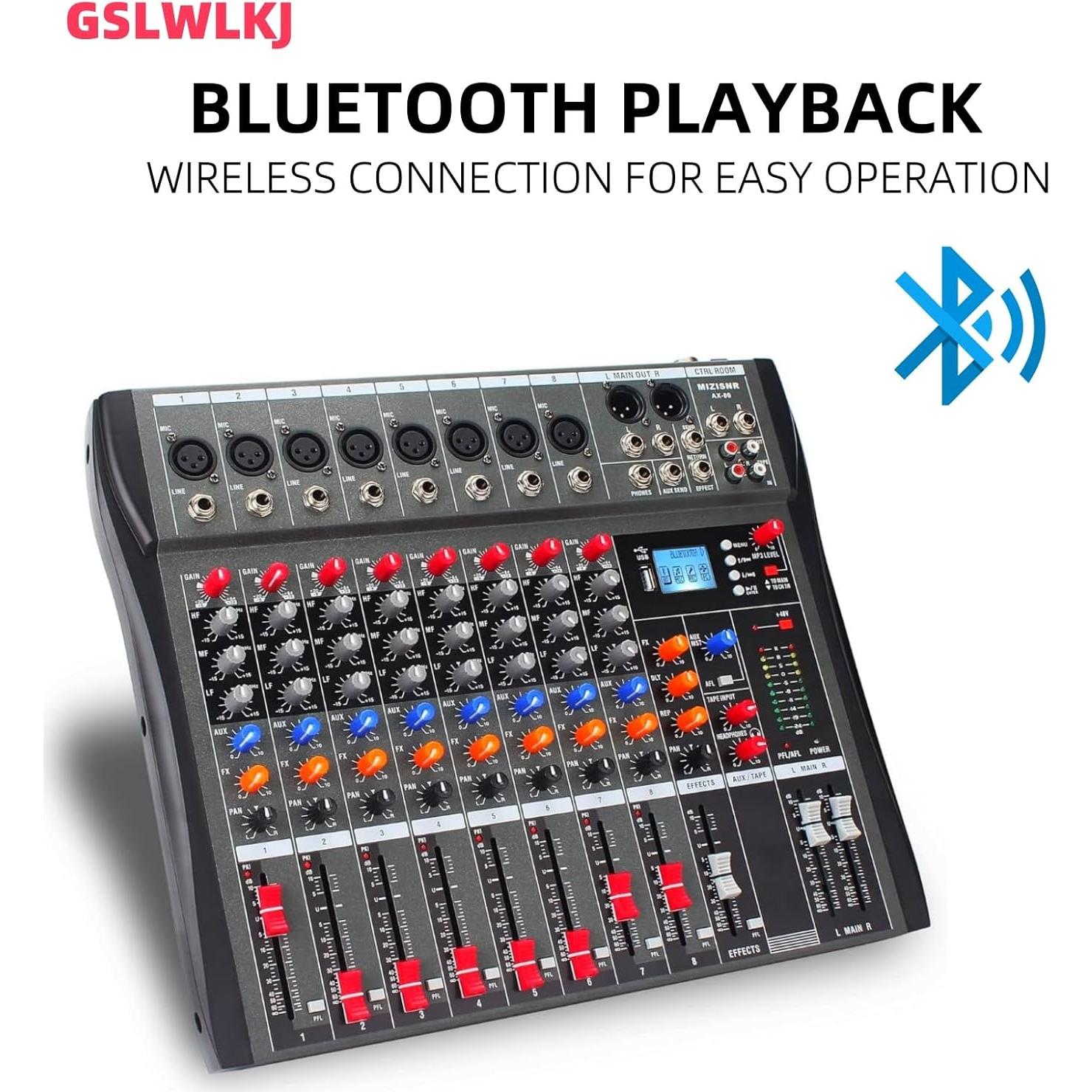 Consola de Mezcla Digital 8 Canales Bluetooth Profesional