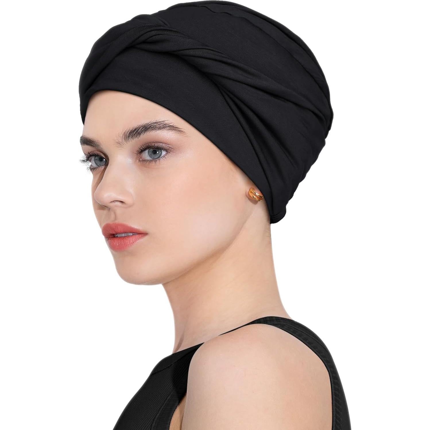 Gorro de Quimioterapia para Mujeres - Viscosa Suave Negro