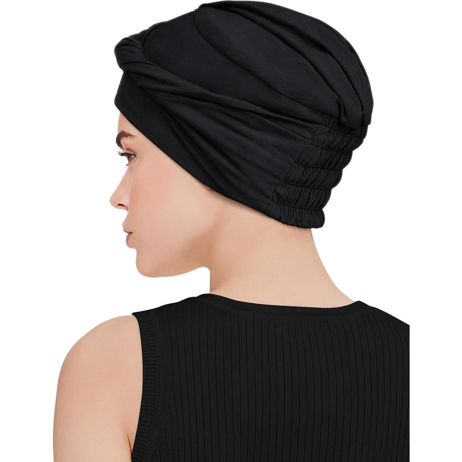 Gorro de Quimioterapia para Mujeres - Viscosa Suave Negro