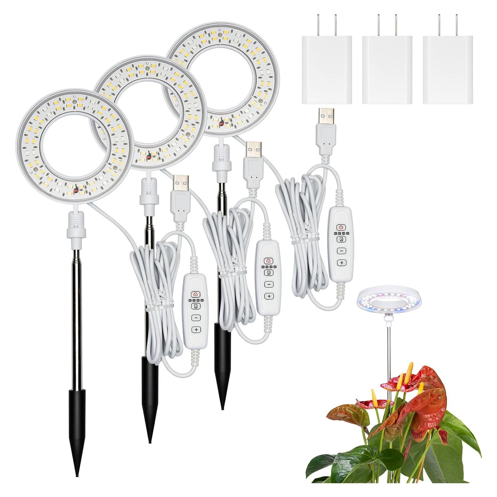 Luces de Cultivo RODINTO Espectro Completo 48 LEDs Paquete de 3