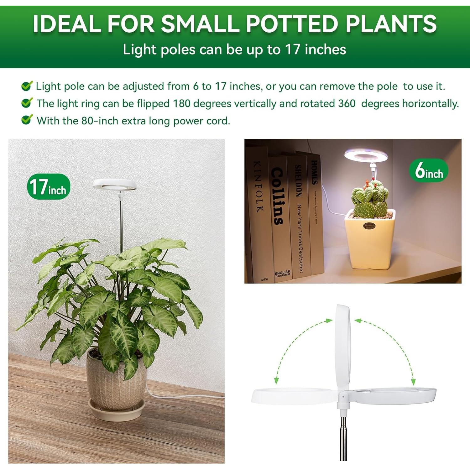 Luces de Cultivo RODINTO Espectro Completo 48 LEDs Paquete de 3