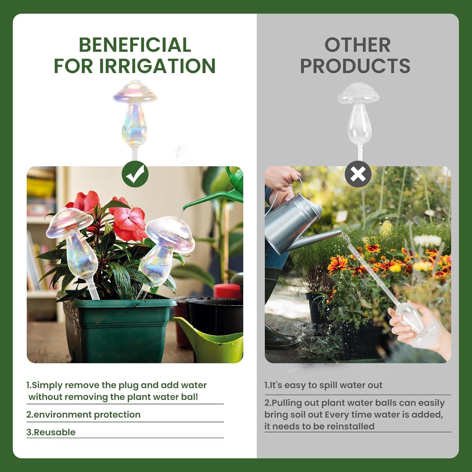 Esferas de Riego de Vidrio JFLLAJNF 4pcs para Plantas