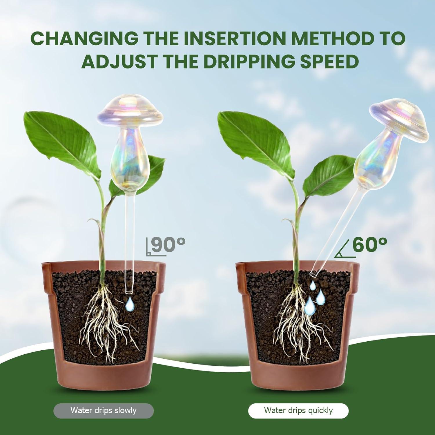 Esferas de Riego de Vidrio JFLLAJNF 4pcs para Plantas