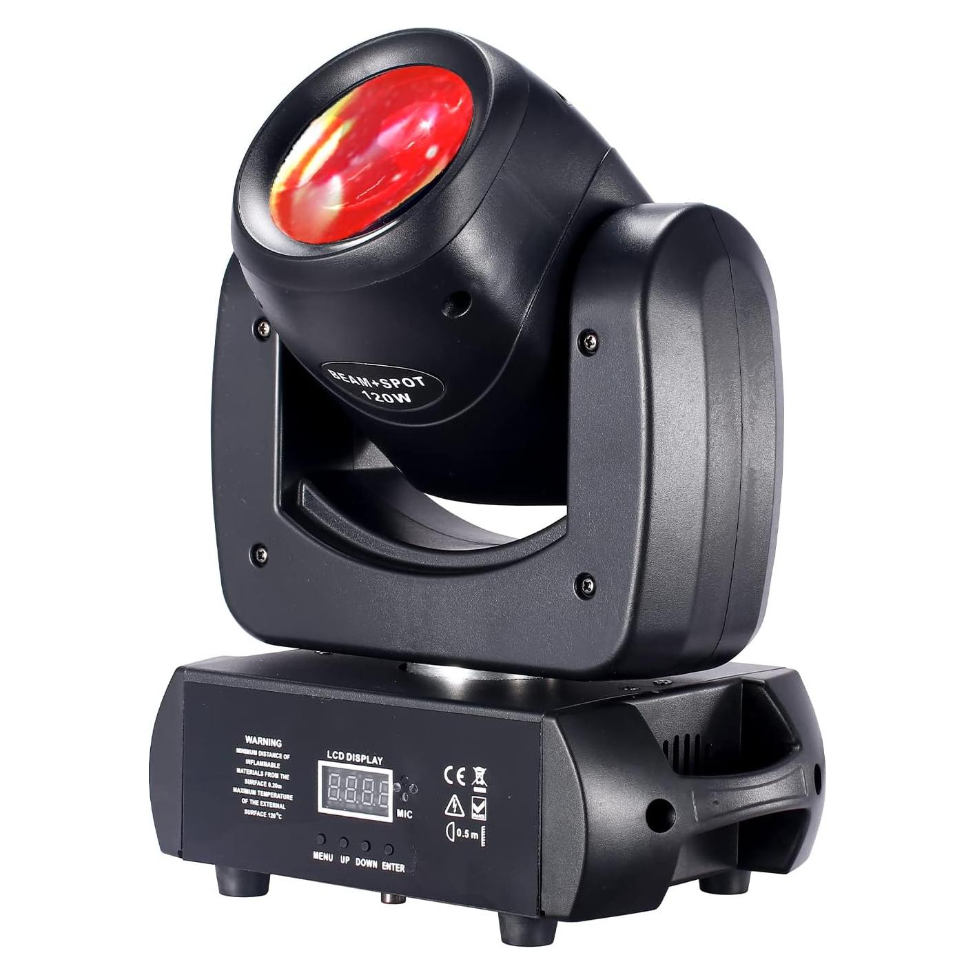 Cabeza Móvil DJXFLI 120W Luz LED con 8 Colores y Gobos