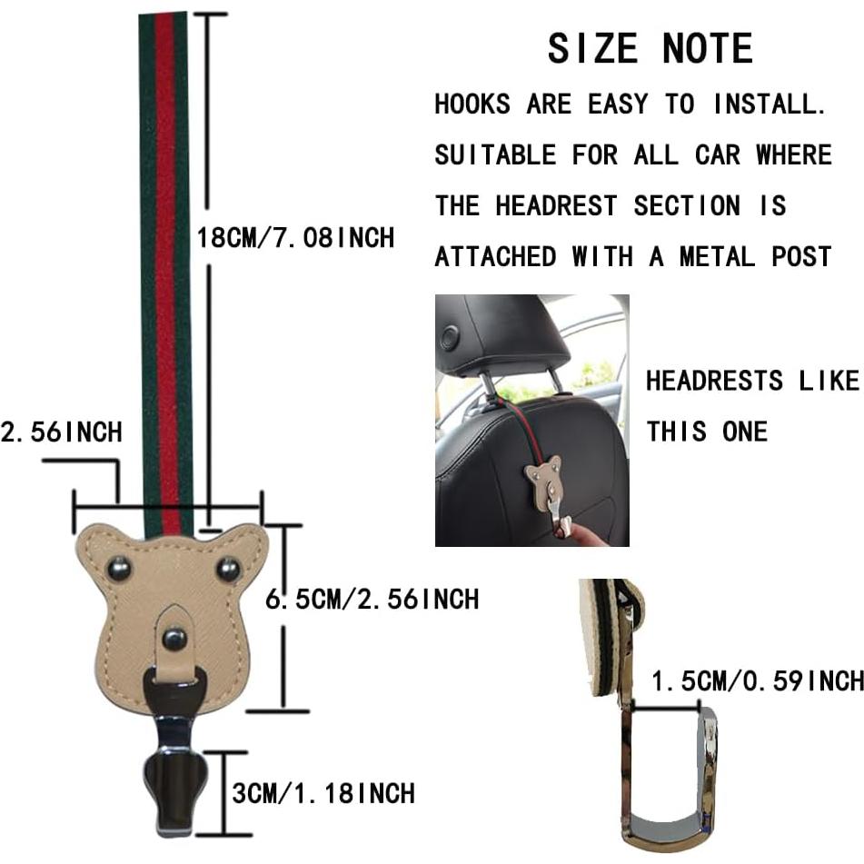 Gancho para bolso de coche Yicheyiyou beige, 22.68 kg