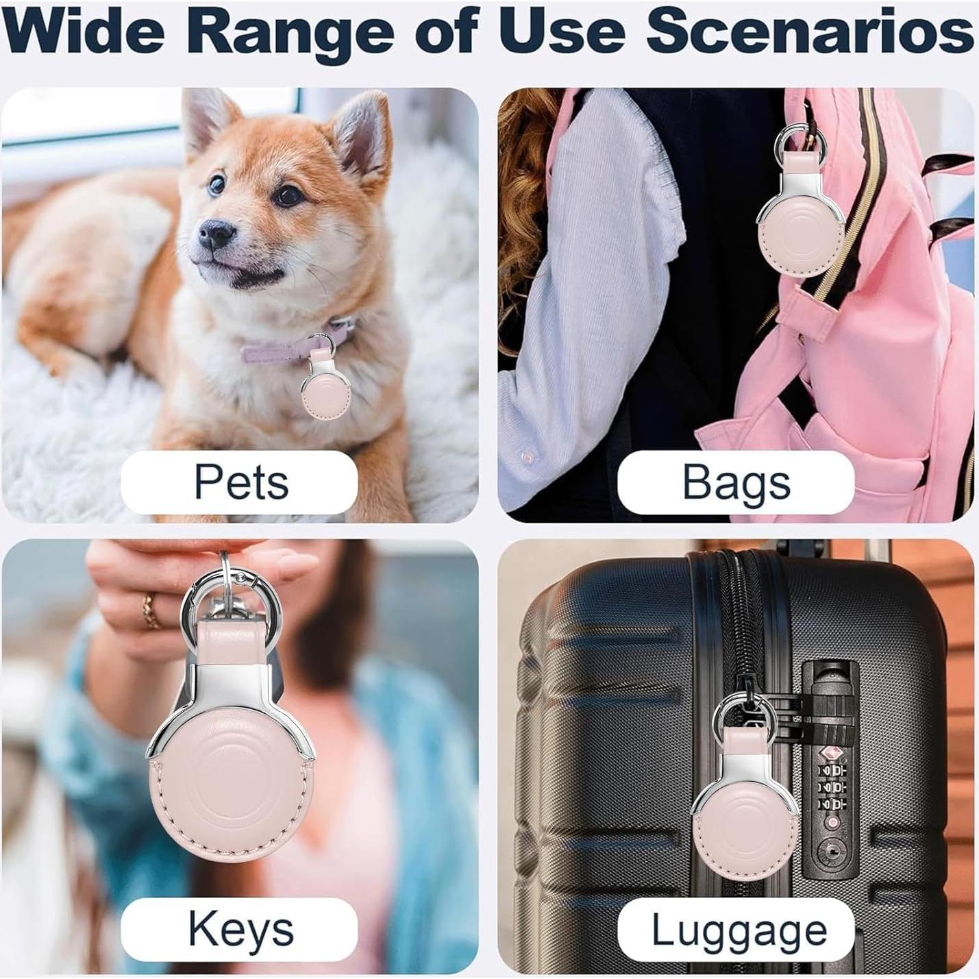 Funda Protectora de Cuero Genuino MOLOSLEEVE para AirTag Rosa