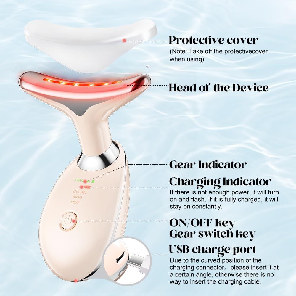 Masajeador de Cuello YUNRUO Rosa 3-en-1 Compacto y Recargable