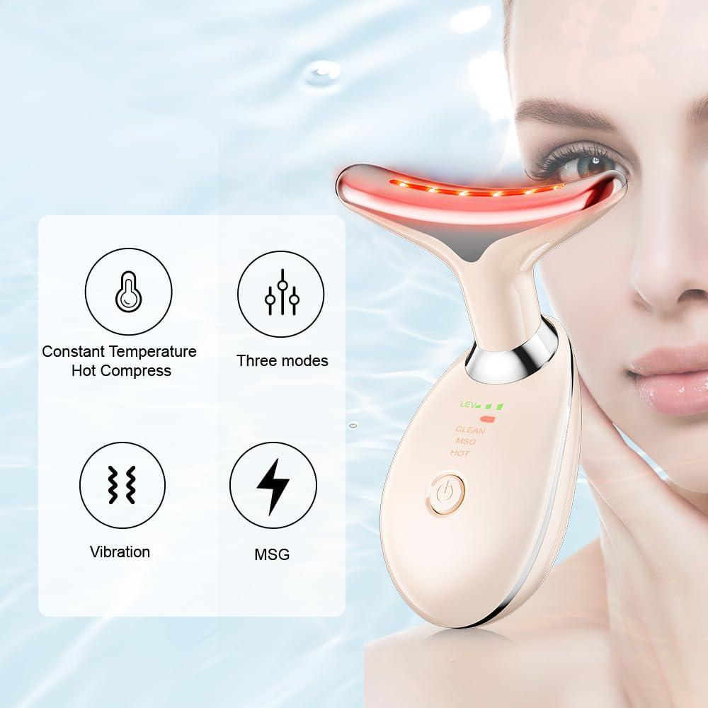 Masajeador de Cuello YUNRUO Rosa 3-en-1 Compacto y Recargable