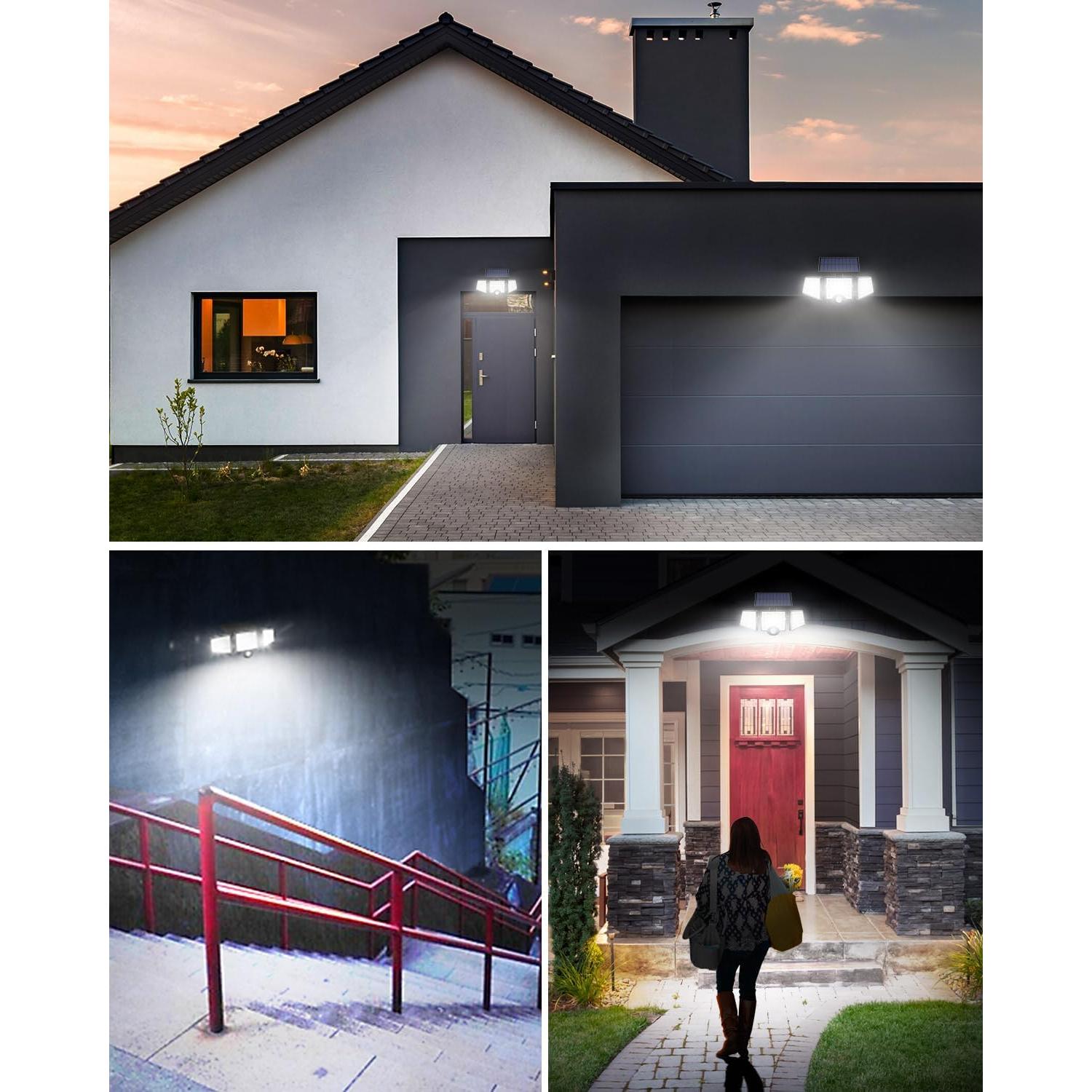 Luces Solares Lepro WL4000 3 Cabezas Ajustables IP65