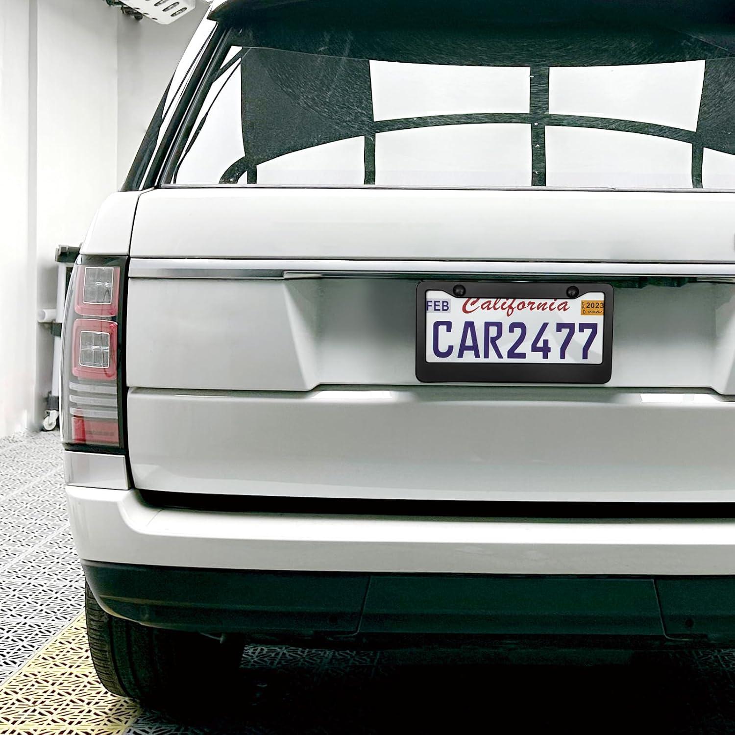 Marcos de Placa de Licencia Aluminio Negro Lengnoyp 2 Pcs