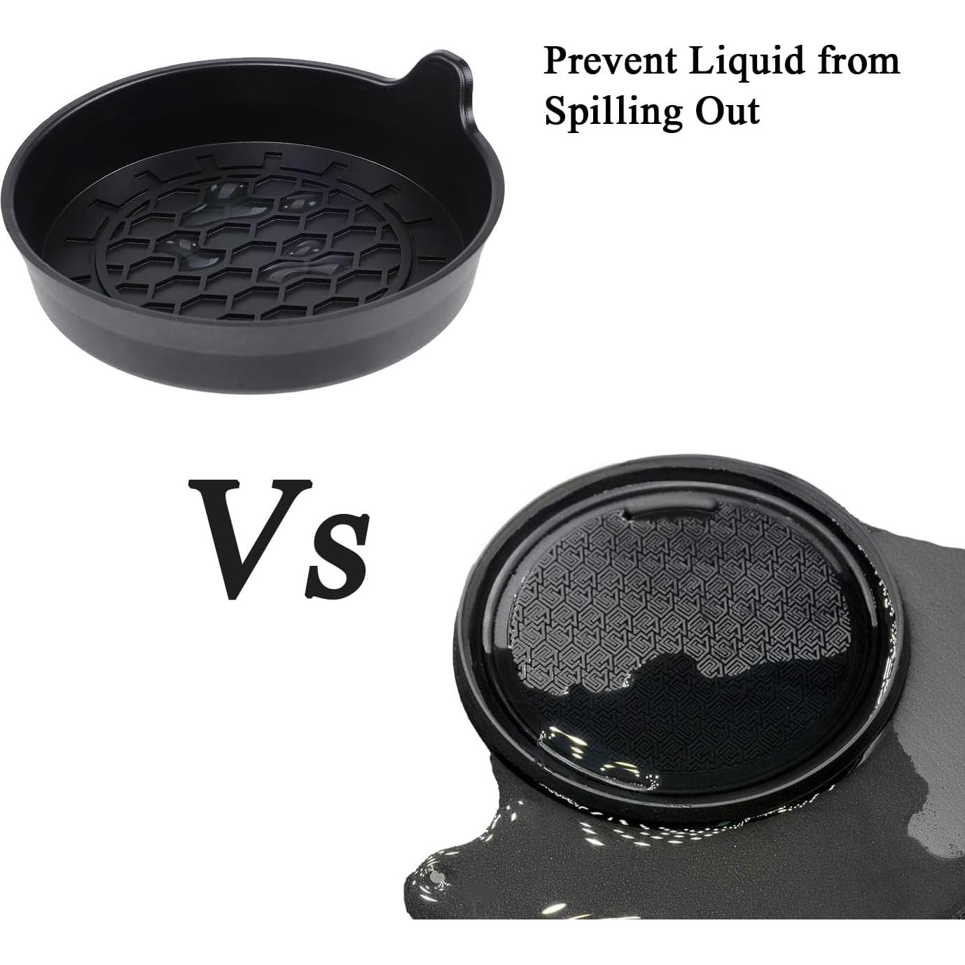 Soportes para Tazas Automotrices Amooca 2 Paquete Negro Antideslizante