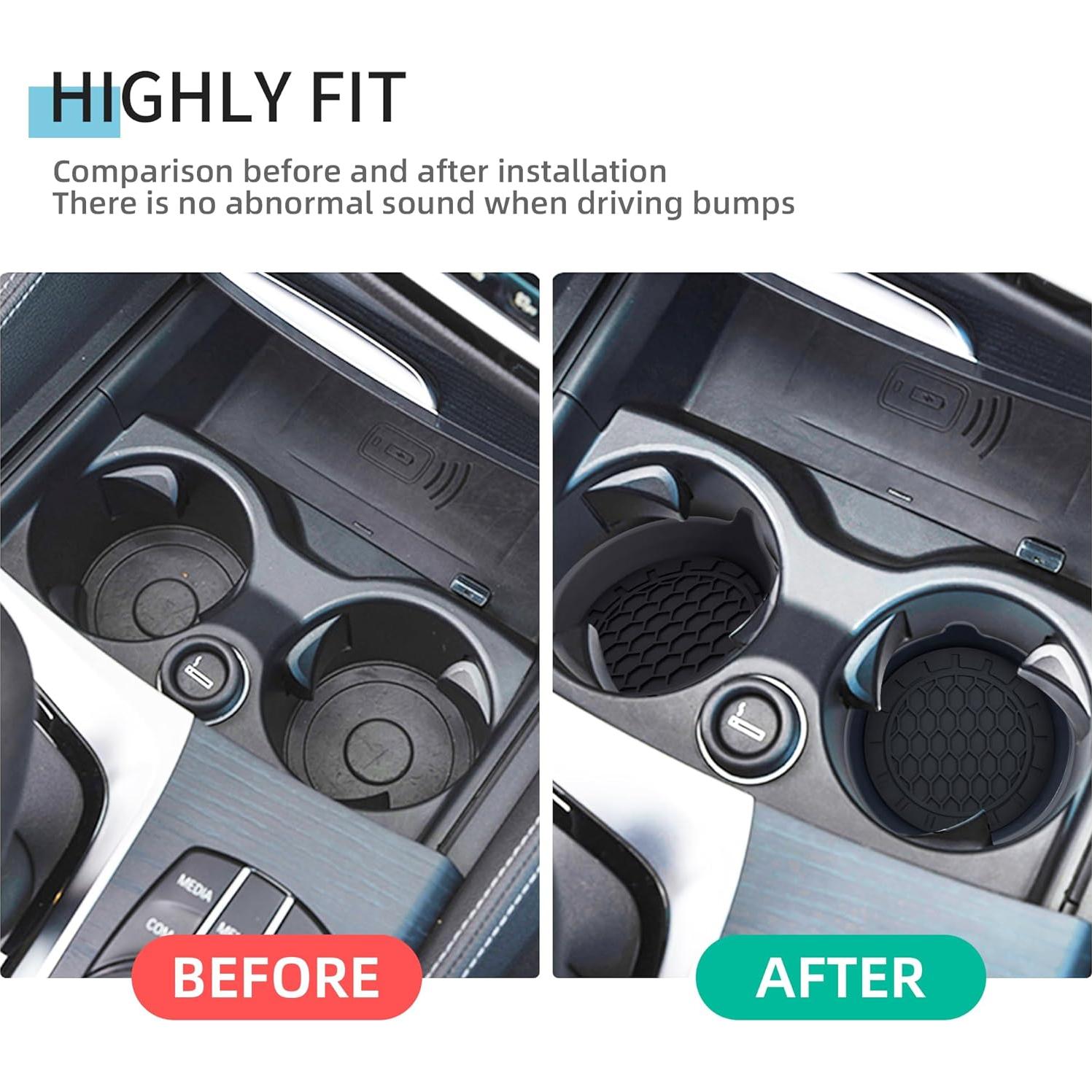 Soportes para Tazas Automotrices Amooca 2 Paquete Negro Antideslizante