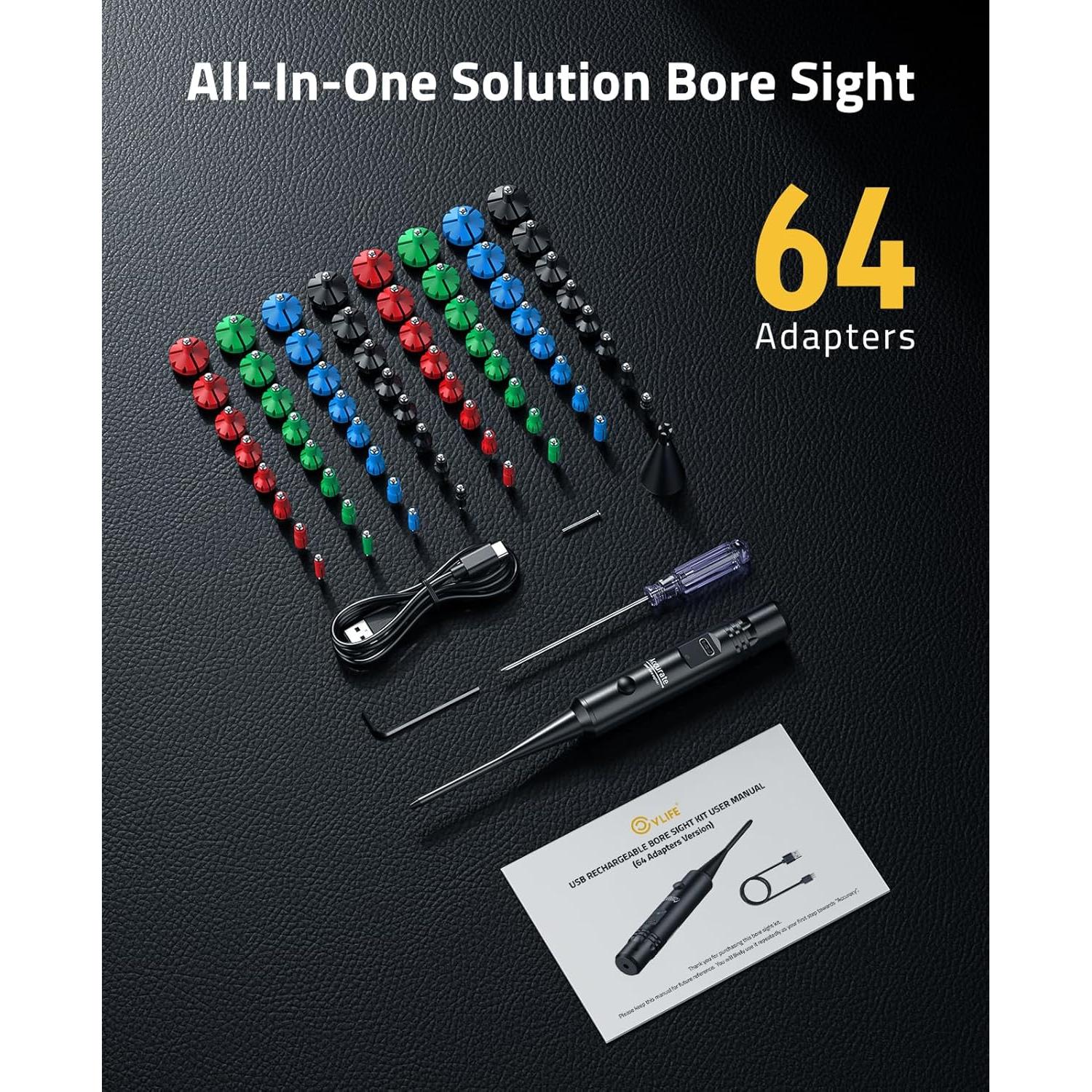 Kit de láser de puntería CVLIFE con 64 adaptadores