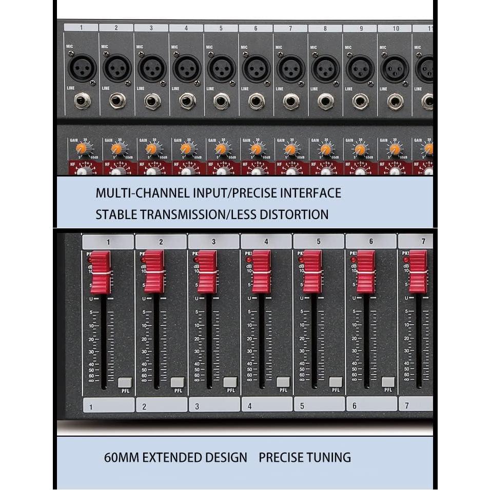 Mezclador de Audio Profesional M189 16 Canales Bluetooth USB