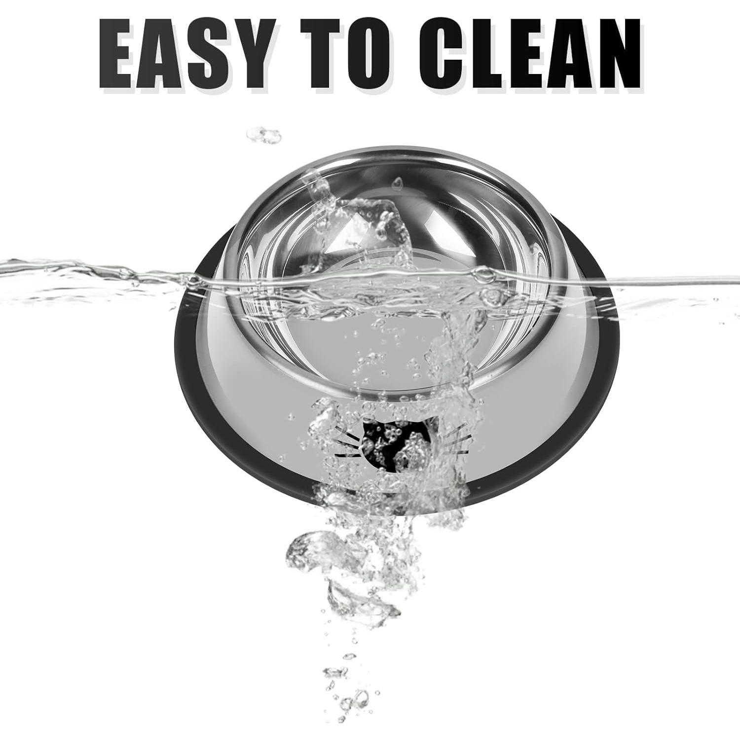 2 Cuencos Antideslizantes para Gatos Hach 198g Acero Inoxidable