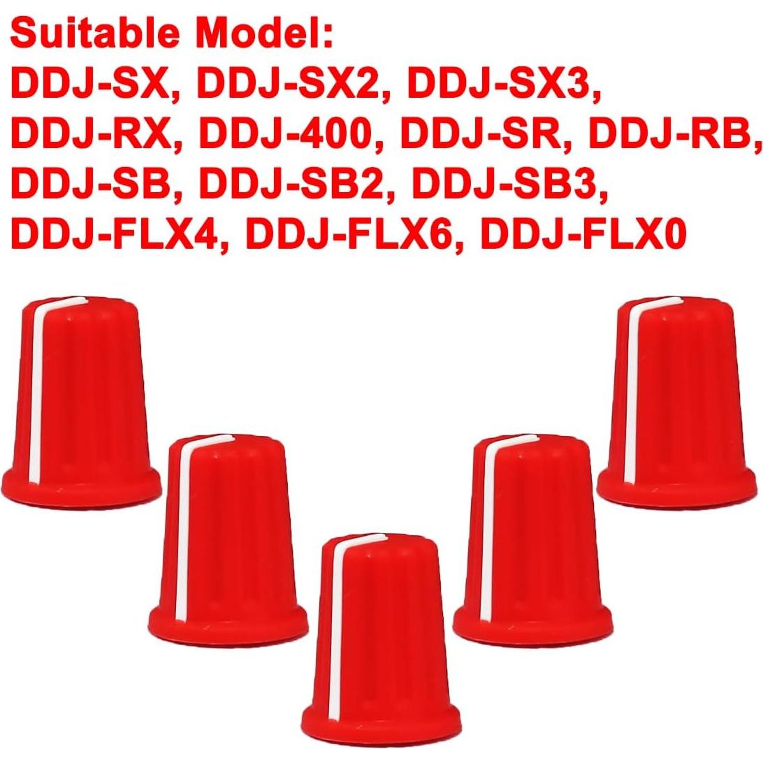 5 Perillas EQ Rojas para Controlador DJ Pioneer DDJ-SX