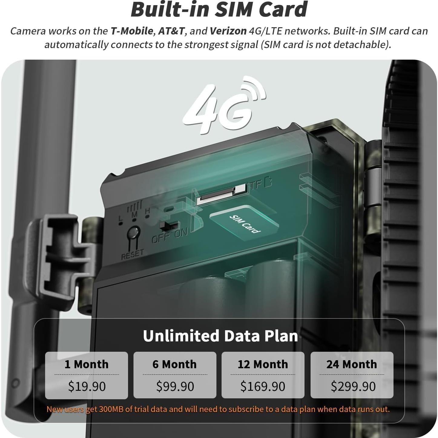 Cámara de Trail Celular SEHMUA 4G LTE 2K Solar IP66