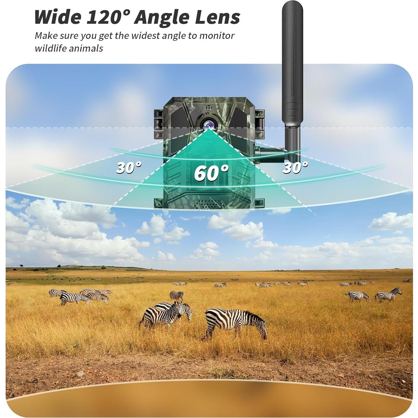 Cámara de Trail Celular SEHMUA 4G LTE 2K Solar IP66