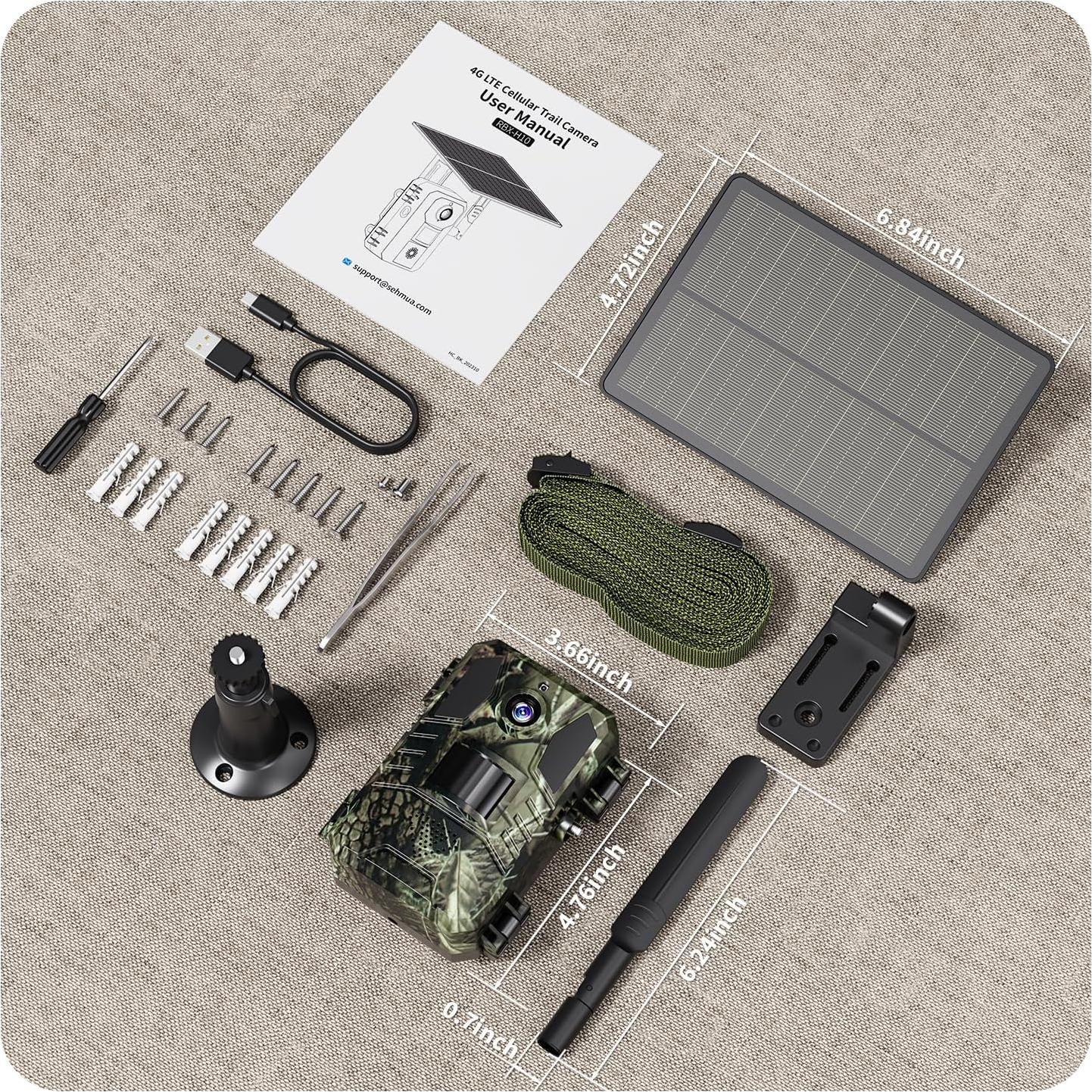 Cámara de Trail Celular SEHMUA 4G LTE 2K Solar IP66