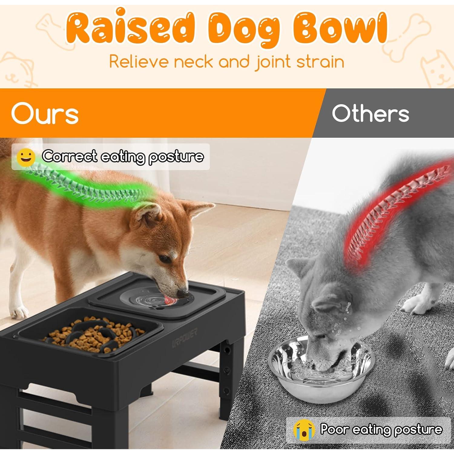 Cuencos Elevados URPOWER para Perros y Gatos Ajustables