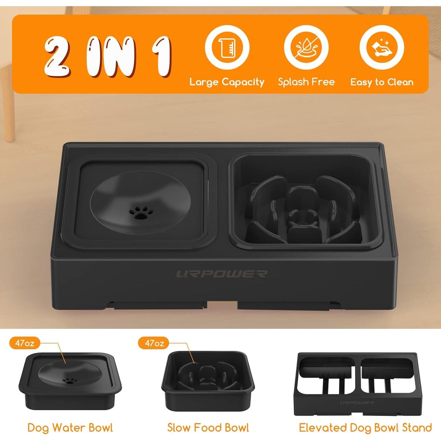 Cuencos Elevados URPOWER para Perros y Gatos Ajustables