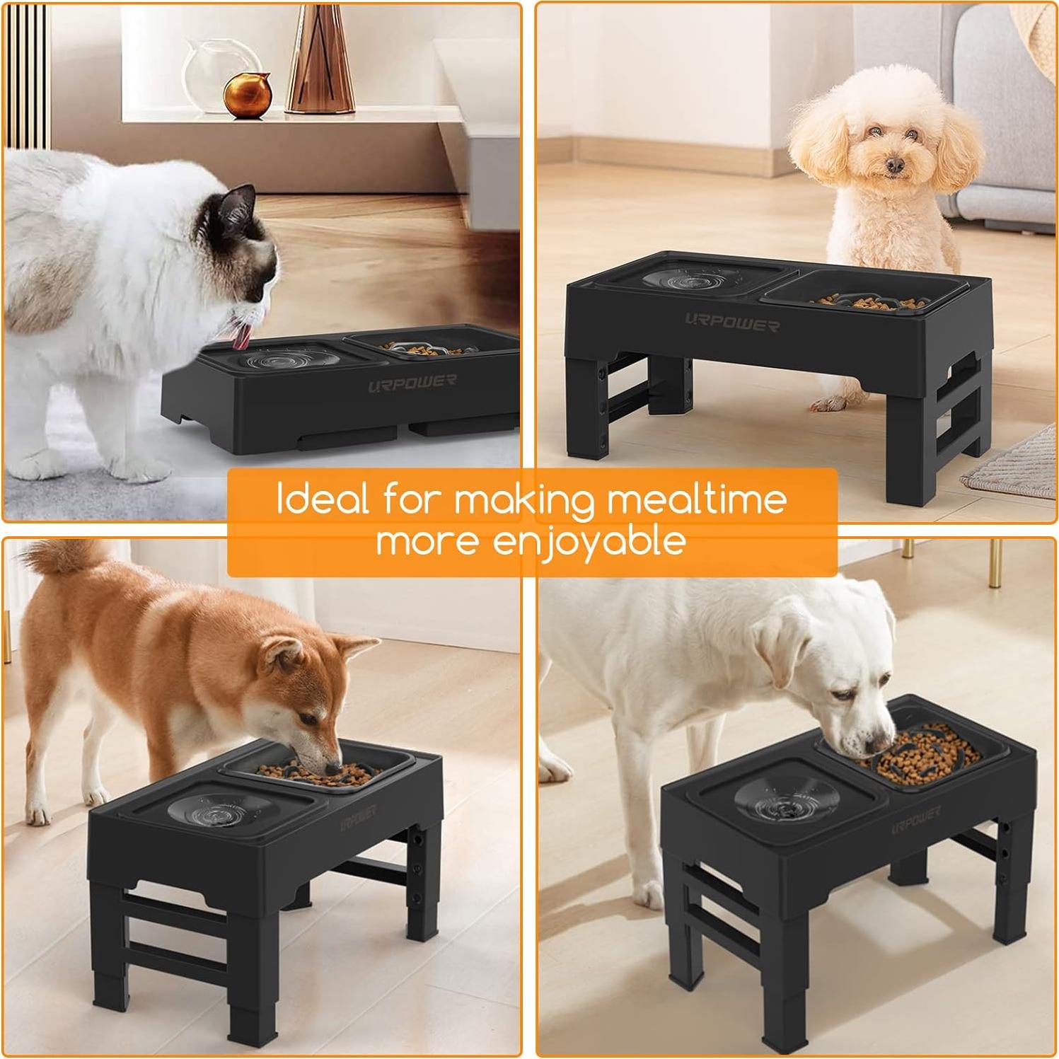Cuencos Elevados URPOWER para Perros y Gatos Ajustables