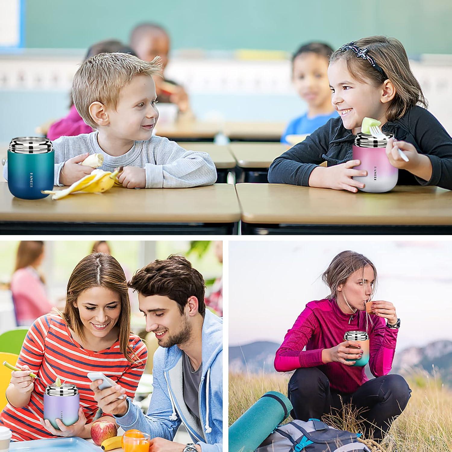 Contenedor de Comida Aislado Yuyao 502 ml con Cuchara Plegable