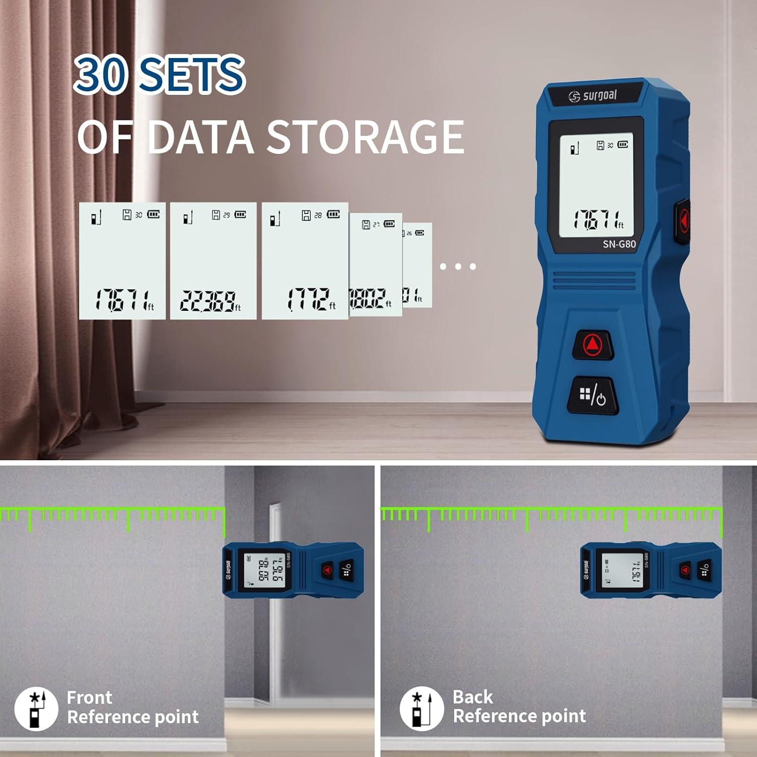Medidor Láser SG SURGOAL 80m Digital Portátil Verde