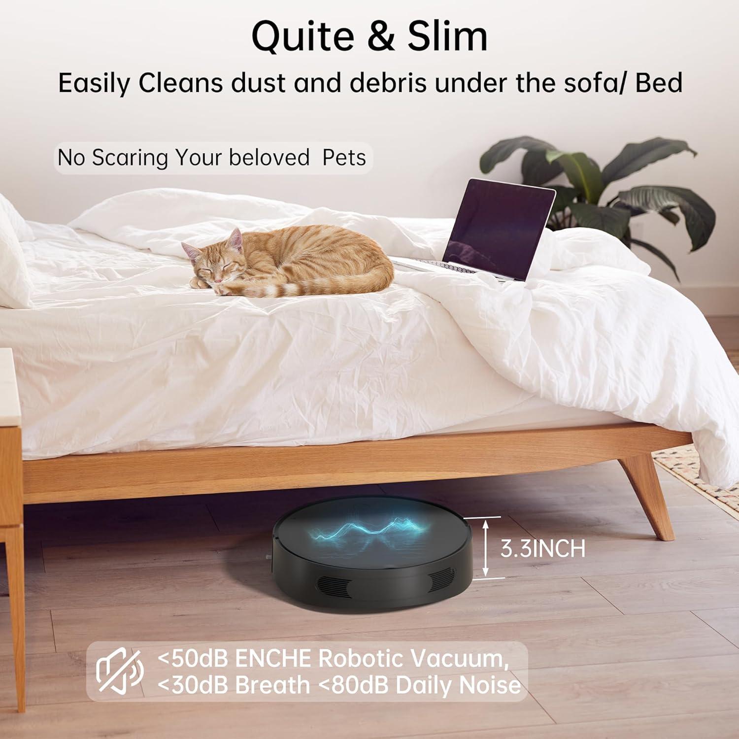 Robot Vacuum Cleaner with 3500Pa Power Suction, Robot Vacuum 550ML Large Dust,Remote Control, Auto Charging Robotic Vacuum