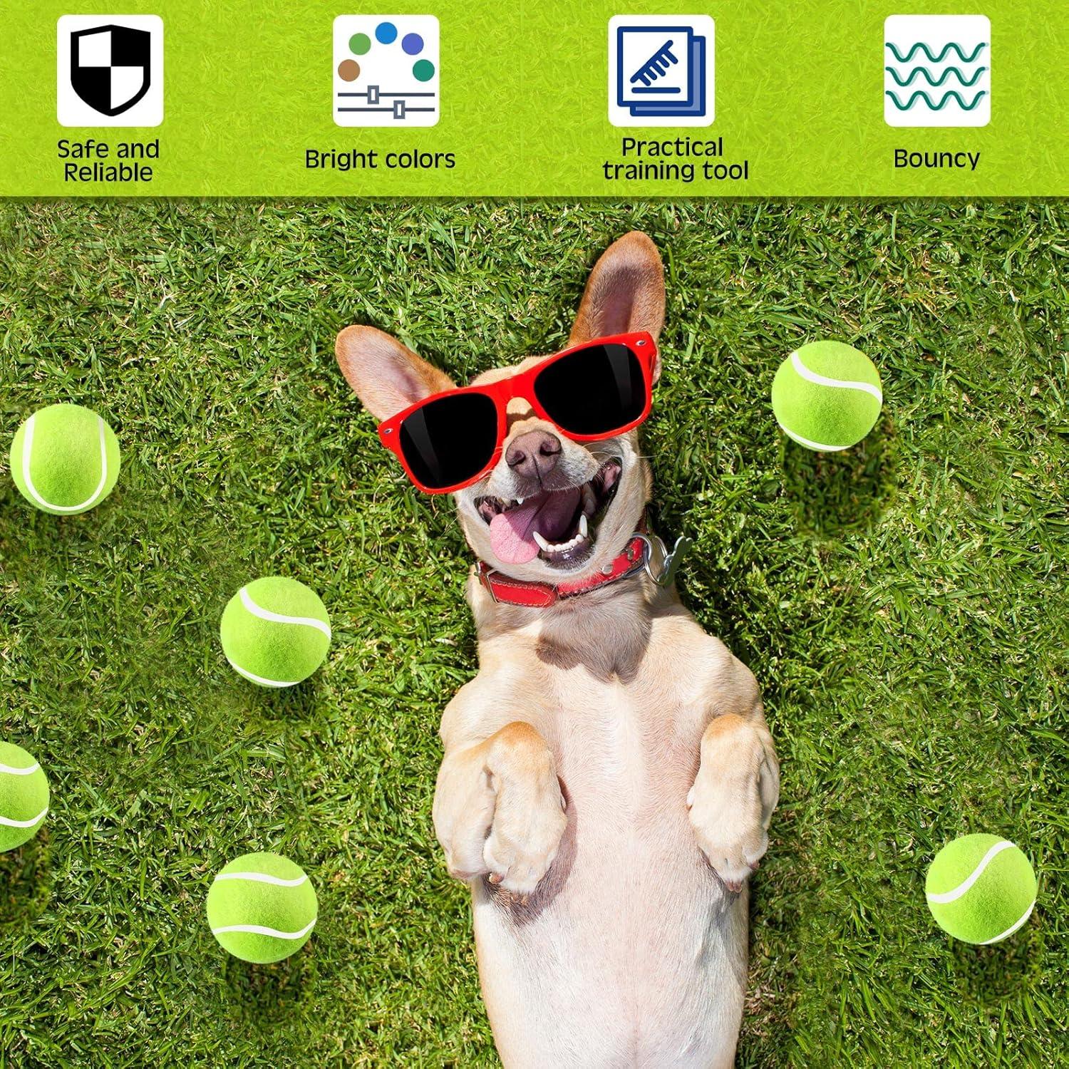 Hanaive 20 Pelotas de Tenis para Perros 5 cm Juguetes de Goma