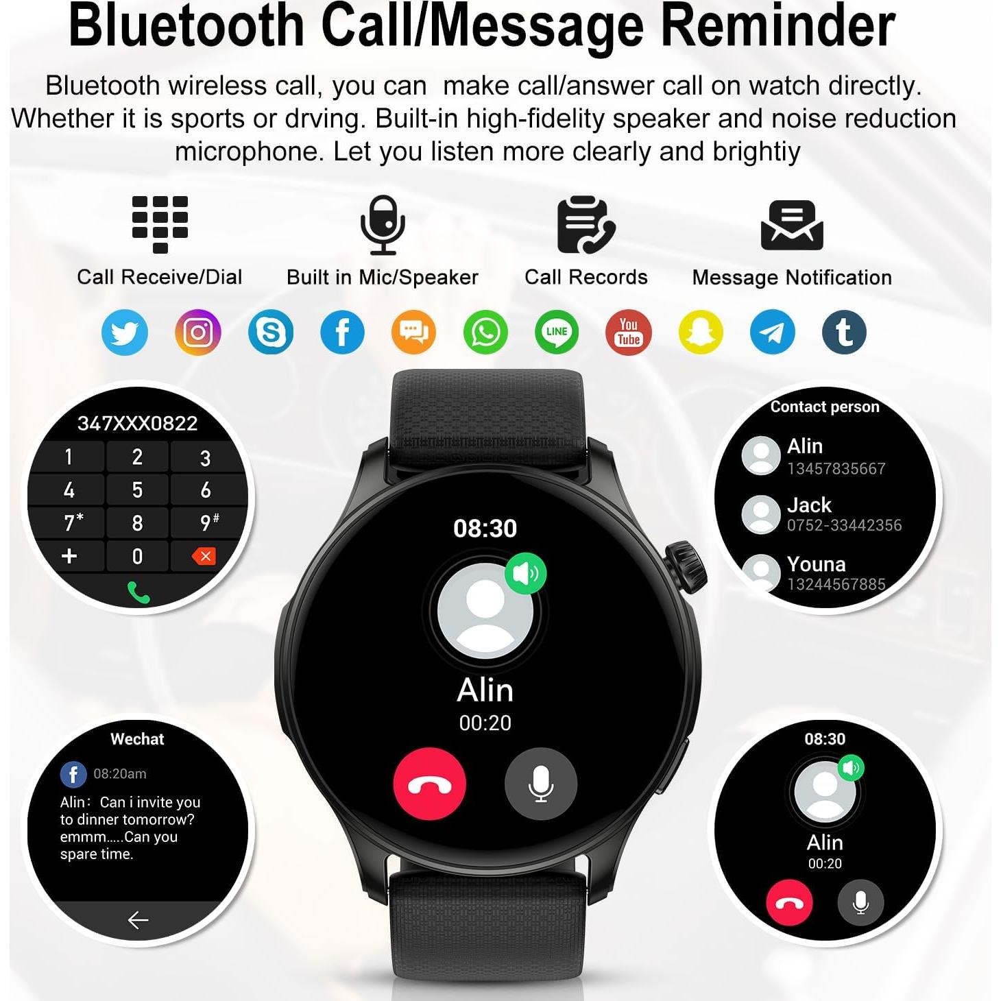 Reloj Inteligente Fitness S67 Negro - Monitor Cardíaco y Llamadas