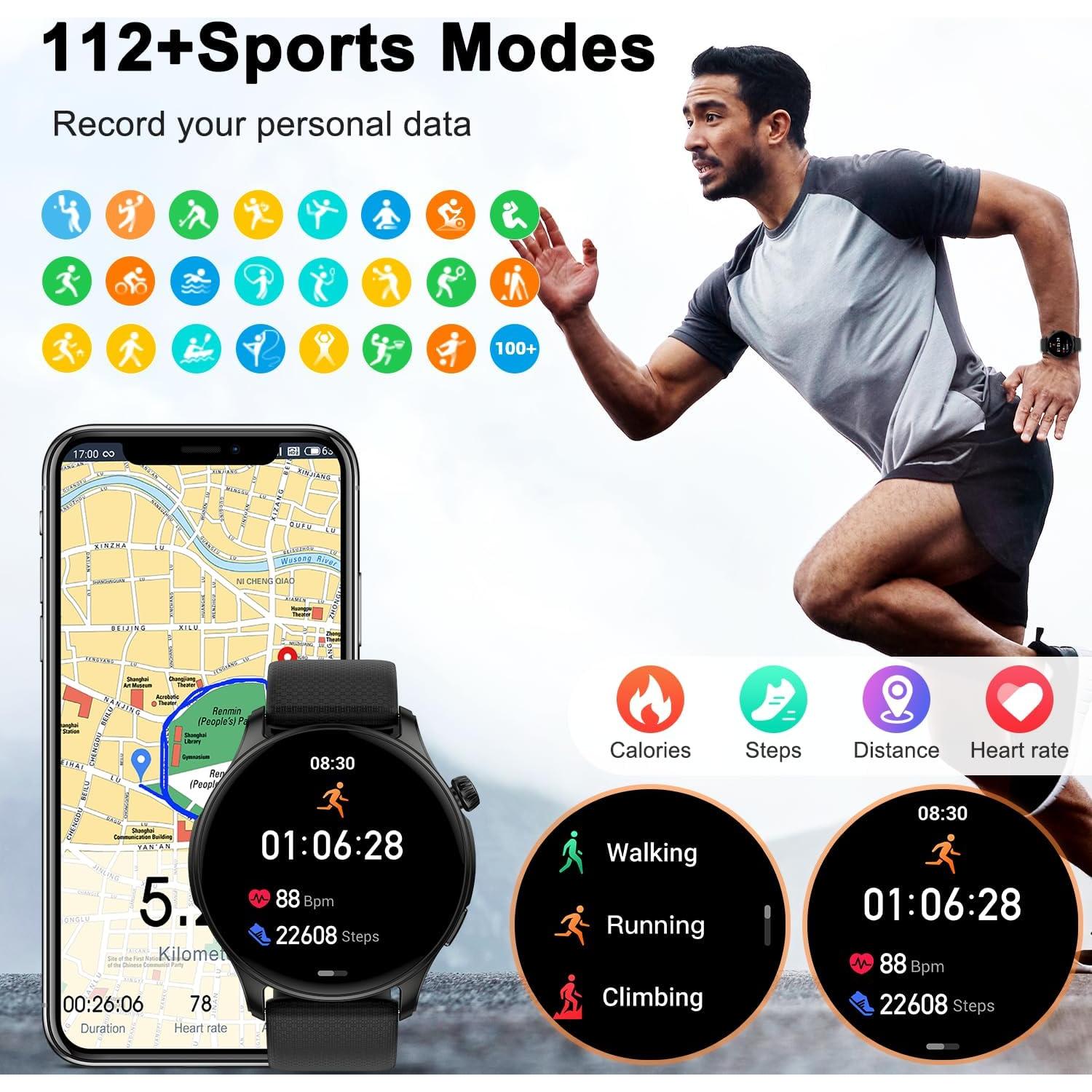 Reloj Inteligente Fitness S67 Negro - Monitor Cardíaco y Llamadas